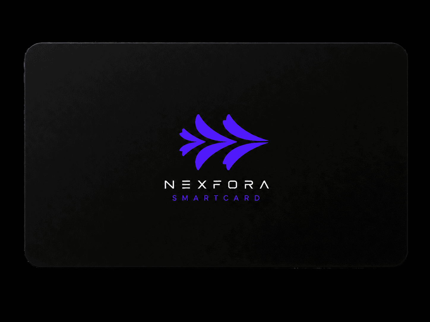 NEXFORA SmartCard in black with purple NEXFORA SmartCard branding